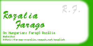 rozalia farago business card