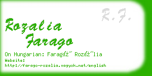 rozalia farago business card